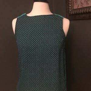 Ann Taylor Shell Tank Teal & Dark Blue, MP